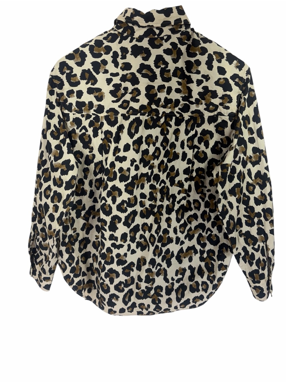 MASSIMO DUTTI Leopard Print Button-Up Shirt - Cream, Black & Brown XS - Picture 4 of 13